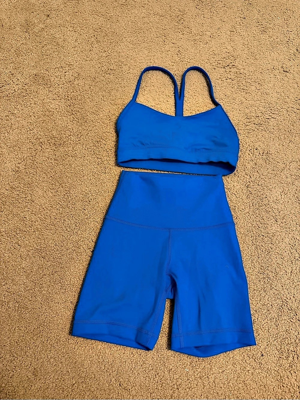lululemon Align High-Rise Short 8" and Free to Be Bra Wild Blue Set